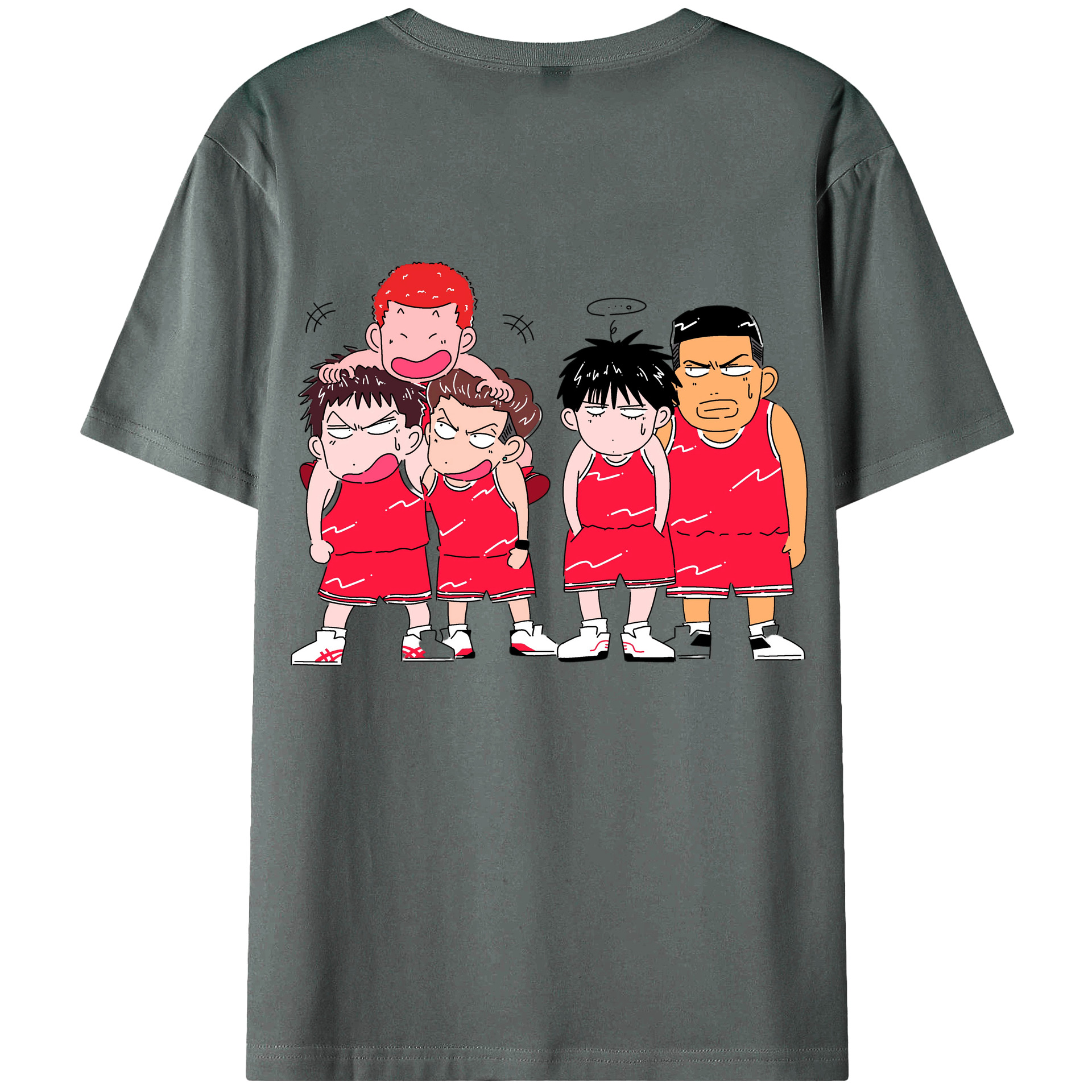（画像用） SLAM DUNK／スラムダンク 綿100％ メンズ半袖Tシャツ（バックプリント） 通気性
